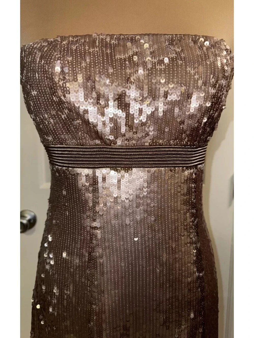 Badgley Mischa Gold Sequin Cocktail Champagne Sequin Dress 4